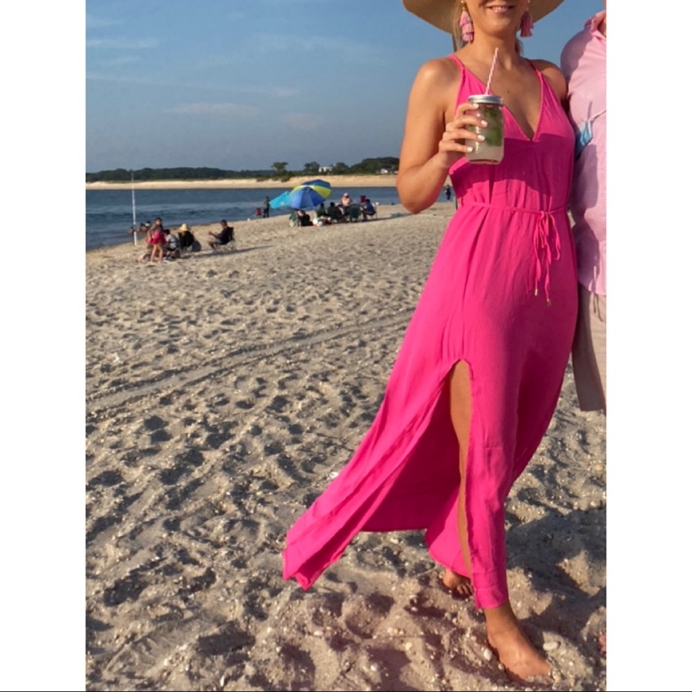 🆕 BRIGHT PINK SLIT MAXI DRESS! - Picture 7 of 13